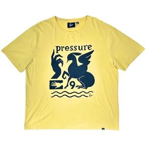 By Parra Nein Pressure T-Shirt - Yellow Graphic Print Short Sleeve Tee T-Shirt